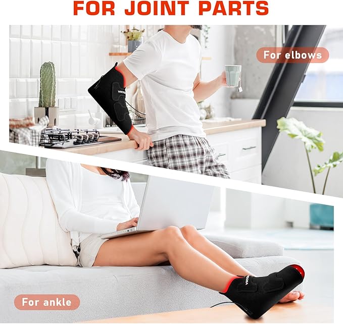 Viconor Red Light Therapy for Feet 2 Packs —Infrared Light Therapy Shoes Wraps Toes &amp Ankle Led Near Infrared Light Boots Controller Adjustable Power &amp Time