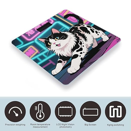 Domestic Cat Scale for Body Weight Sturdy Tempered Glass Weighing Scales with LCD Display Accurate Digital Bathroom Scale Convenient Body Fat Smart Scales Easy Read