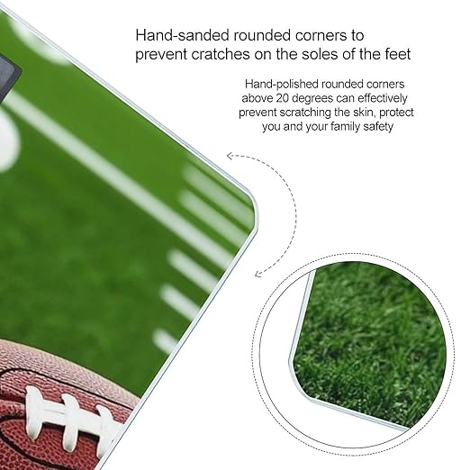 Energy Saving Scale Bathroom Weighing Scale Smart Scale for Body Weight Digital Retro Grunge American Football Field