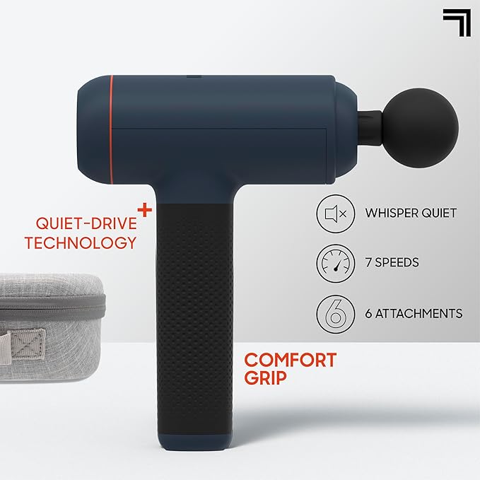 Sharper Image Recovery &amp Wellness Massager Bundle - Powerboost Max with 6 Attachments &amp Powerboost Move with Hot + Cold Therapy| Deep Tissue Percussion Massage Gun| Muscle Relief Workout Recov