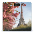 Paris Eiffel Tower Flower Scale for Body Weight Anti-Slip Tempered Glass Digital Bathroom Scales Clear LCD Display Weighing Scale Safe Rounded Corners Smart Scales