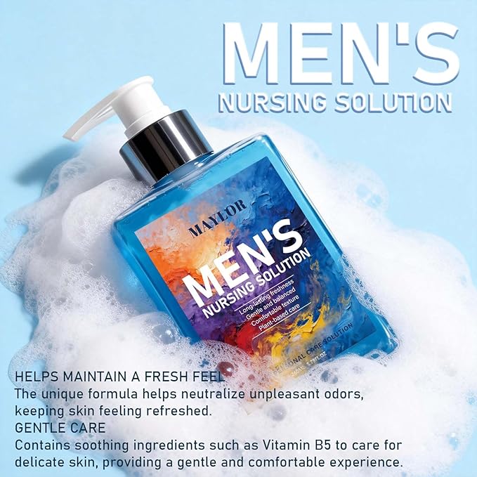 MAYLOR Men’s Intimate Wash pH Balanced Plant-Based Formula for Sensitive Skin Gentle Hydrating Cleanser with Long-Lasting Freshness Daily Body Wash (1)