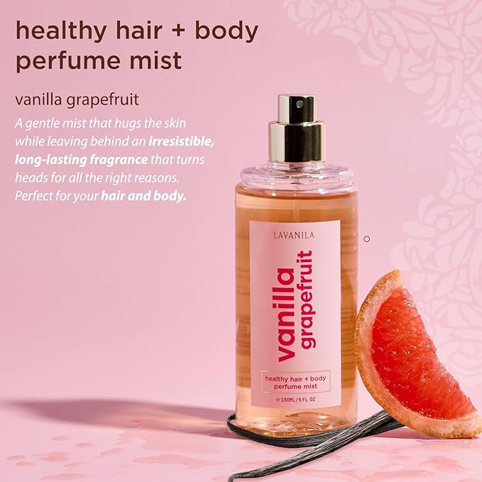 Lavanila Vanilla Grapefruit Deodorant (2-pack) + Hair &amp Body Perfume Mist - Bright &amp Fresh With Madagascar Vanilla &amp Juicy Grapefruit