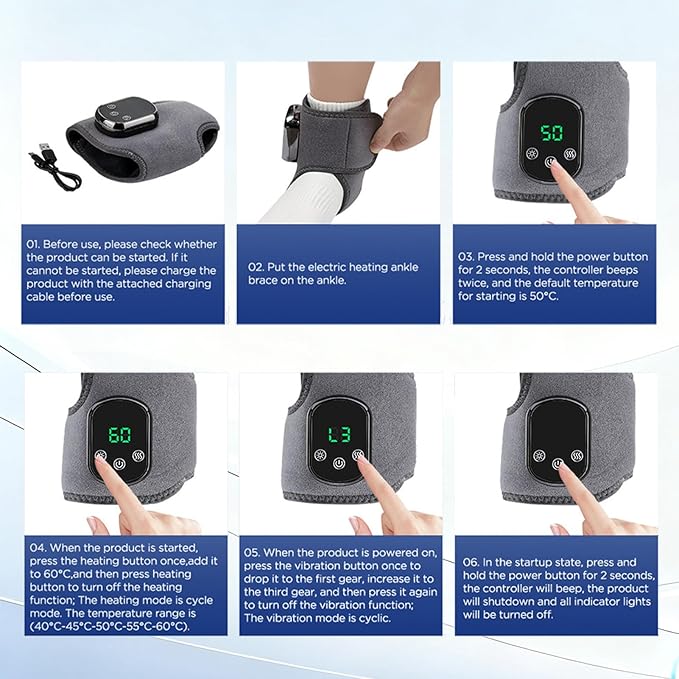 Foot Massager Triple Method Massager 3-in-1 Foot Massagers Wireless Portable Foot Massagers for Home/Office/Travel 3-Speed &amp 5-Temperature (2 Pcs)