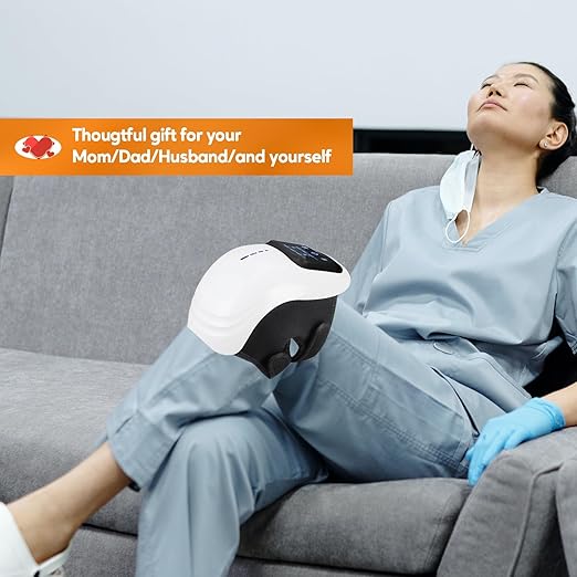 IeBilif Cordless Knee Massager with Large LED Screen Heated and Vibration Heated Knee Massager Gift for Birthday Gift for Husband Mom Dad