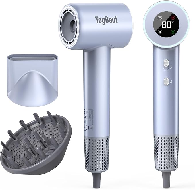 Hair Dryer 160000 RPM High Speed Blow Dryer 1500W Quiet Thermo-Control Travel Hair Dryers for Women Men 500 Million Negative Ions with Magnetic Diffuser and Concentrator for Home Salon Travel