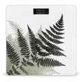 Natural Plant Silhouette Fern Leaf Scale for Body Weight High Precision Digital Weight Scales with LCD Display Anti-Slip Sturdy Slim Tempered Glass Bathroom Scale for Home Use