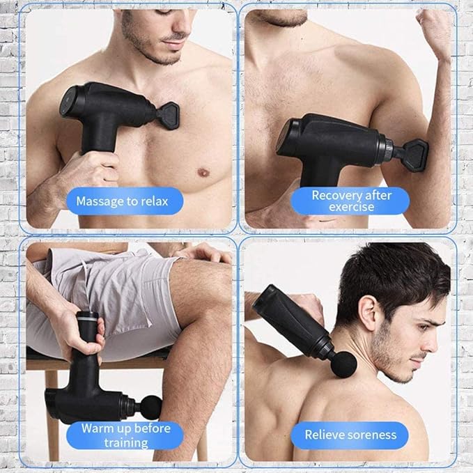 Massage Gun Muscle Massager Professional Deep Tissue Massage Gun with 5 Massage Heads 6 Speed High-Intensity Vibration Rechargeable Massage Gun for Gym Office Home Post-Workout Pain ReliefB