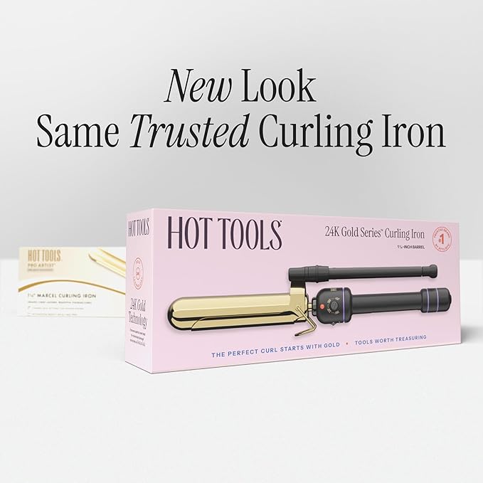 Hot Tools Pro Artist 24K Gold Marcel Iron | Long Lasting Curls Waves (1 in)
