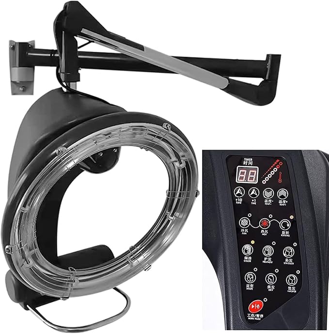 Orbiting Wall Mount Hd LCD Display Hair Dryer Professional Salon Hair Salon Hair Dryer on Wheels Spa Drying Perming Machine Hairdryer Color Perm Processor