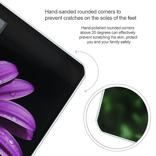 Purple Daisy Scale for Body Weight Smart Scales Digital Bathroom Scale High Precision Weighing Scales with Large Display Weighing Machine for People