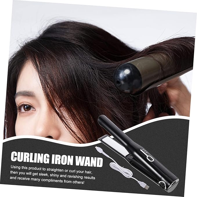 Wireless Hair Curler Straightener Portable Dual Voltage Hair Crimper Styling Tool