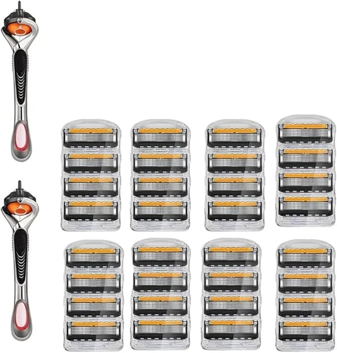 Men's 5-Layer Manual Razors Blade Replacement Head with Razors StandShaving Razors(12ka)