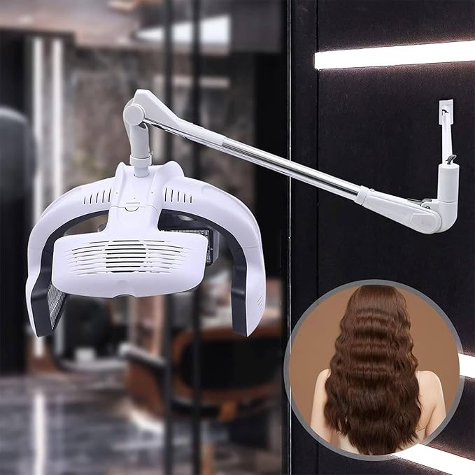 Wall Mounted Salon Hood Hair Dryer Color Setting Dye Hair Heater Hair Dryer 700W Professional Hair Dryer Hair Dyeing 60 Minutes Timer Cantilever