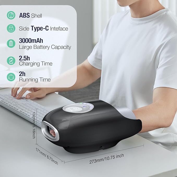 Hand Massager with Heat and Compression Hand Massage for Arthritis and Carpal Tunnel Relief 6 Modes Pressure Point Therapy Blowing Wrist Massager Finger &amp Palm Kneading Gifts for Mom Dad