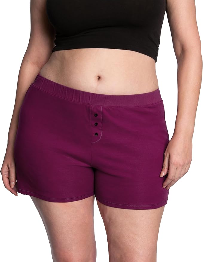 Thinx Ultra-Soft Period Underwear Overnight Sleep-Shorts Leakproof Holds Up to 12 Regular Tampons* Period Underwear for Women Reusable &amp Controls Odor Plum L