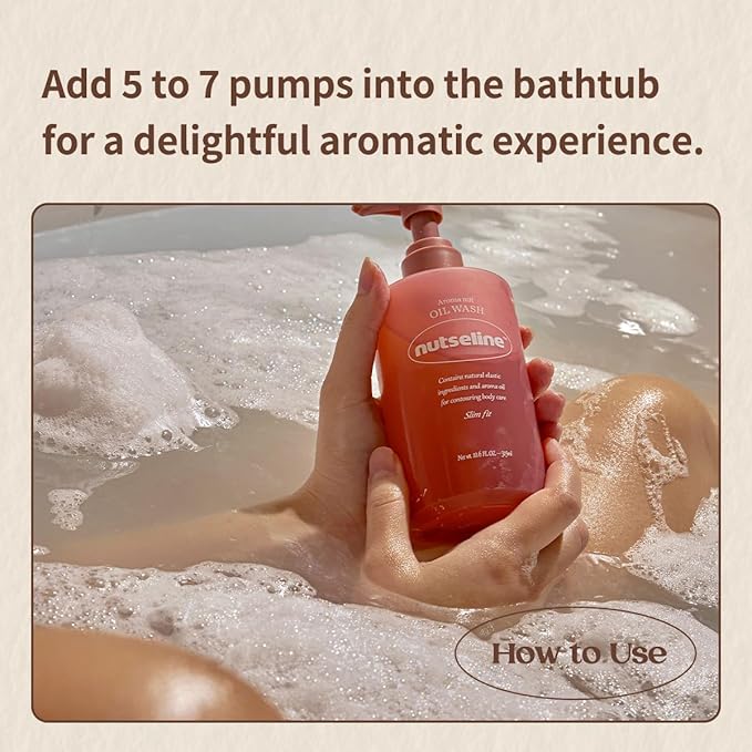 Aroma Nut Slim Fit Oil Wash-Korean Skin Care for Body Contouring Cellulite Reduction and Moisturizing Dry Skin contains a blend of 11 essential aroma oils(315ml / 10.6 fl oz.)