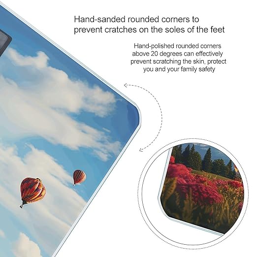Color Hot Air Balloon Bathroom Scale Large LCD Backlight Display Digital Scale Rounded Corners Body Scales Automatic Power On/Off Bathroom Scales for Home Bedrooms