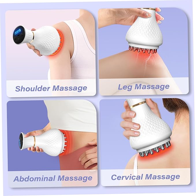 Electric Foot Massagers Ergonomic Cellulite Massager with Heating and Vibration Waterproof Body Sculpting Machine for Muscle Relaxation