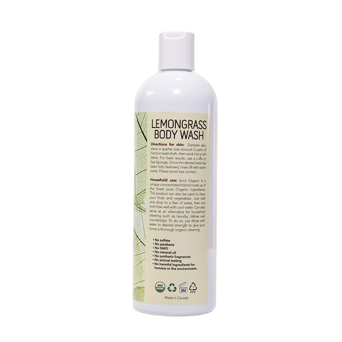USDA Organic Lemon Grass Body Wash 16oz