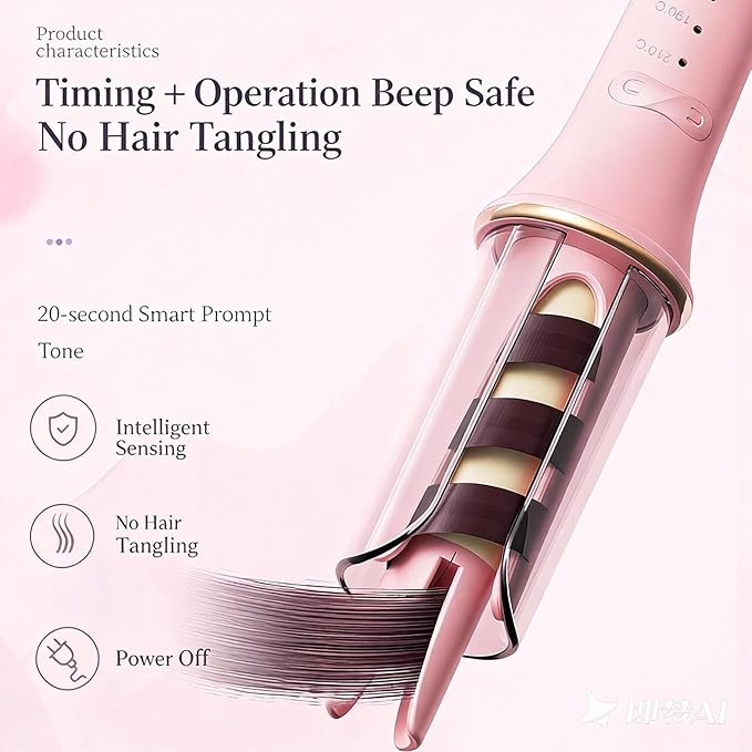 Automatic Hair Curler 25mm - Negative Ion &amp Ceramic Rotating Barrel for Hair Protection 3-Speed Adjustable Temperature Fast Heat Up Anti-Tangle DesignTangle-Free Curling for All Hair