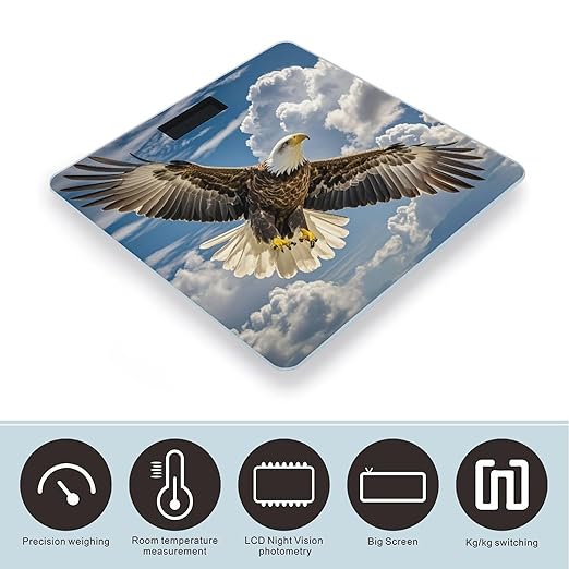 an Eagle Scale for Body Weight Digital Bathroom Scale Toughened Glass High Precision Scales for Body Weight with Large LCD Backlight Display Weight Scales