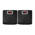 Taylor Digital Scales for Body Weight High 400 LB Capacity Carbon Fiber Anti-Slip Mat Readout with Red Digits Auto On and Off Scale 11.8 x 11.8 Inches Black (Pack of 2)
