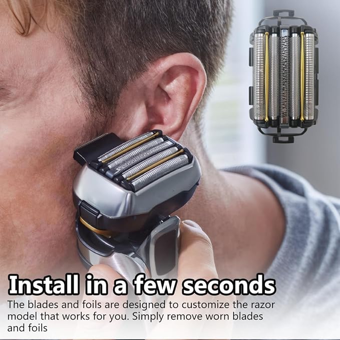 Performance Mens Shaver Head ES9038 Blade Replacement Fits for Panasonic ES-CLV9A ES-CLV9B ES-CLV9C ES-CLV9CX ES-CLV8A and Fit for ARC 5 Blade Shavers All Models(Replaces for ES9036)