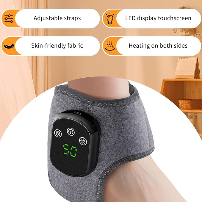 Foot Massager for Neuropathy Footrenews Triple Method Massager Ankle Massager for Circulation and Pain Relief Foot Massager Plantar Fasciitis with Heat &amp Vibration Smart Timer Touch Screen 1P