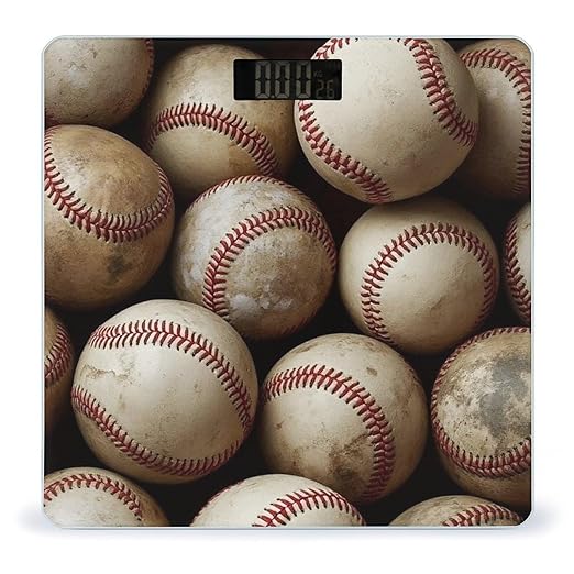 Automatic Switch Digital Bathroom Weighing Scale Smart Scale for Body Weight Vintage Baseball Ball