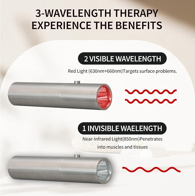 Infrared &amp Red Light Therapy Torch for Body Joints Muscles Pain Relief Portable Red Light Therapy Wand at Home 3 LEDs of 630nm 660nm 850nm
