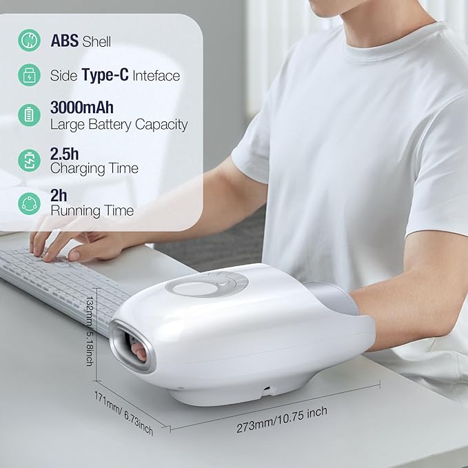 Hand Massager with Heat and Compression Hand Massage for Arthritis and Carpal Tunnel Relief 6 Modes Pressure Point Therapy Blowing Wrist Massager Finger &amp Palm Kneading Gifts for Mom Dad