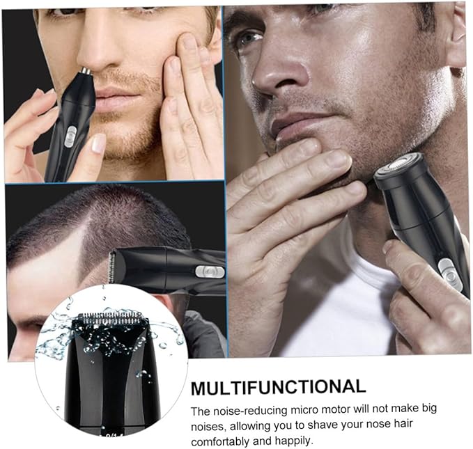 Ipetboom 2sets Electric Nose Hair Trimmer Multi-Function for Nose Ear and Eyebrow Hair Design Protective Cover Rechargeable Easy to Clean