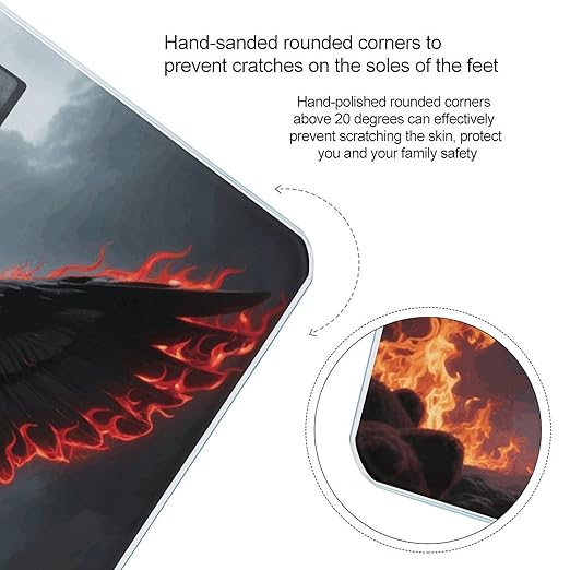Gothic Angel Wings Weight Scale Cute Bathroom Scale for Body Highly Accurate Digital Weighing Machine for People Compact LCD Display Scales with Sturdy Toughened Glass Scales