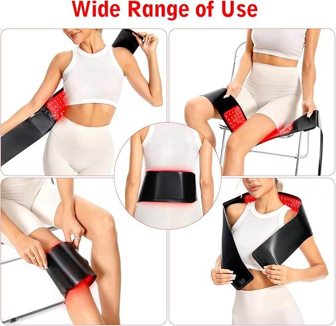 Wireless Red Light Therapy Belt Portable Infrared Light Therapy Wrap Red Light Therapy Device for Body with 10000mAh Power Pack for Back Shoulder Waist Muscle Pain Relief for Women Men