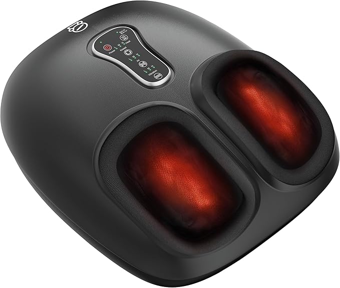 COMFIER Shiatsu Foot Massager MachineFeet Massager for Plantar FasciitisNeuropathy Pain with Heat VibrationRolling CompressionGifts for MenWomen Fits Size up to 13IN Multiple Modes