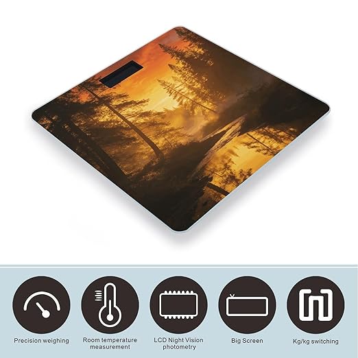 A Photo of Yanlin Stream Smart Scale for Body Weight Digital Bathroom Scale Toughened Glass Weight Scale with Large LCD Backlight Display High Precision Scales Weighing Machine