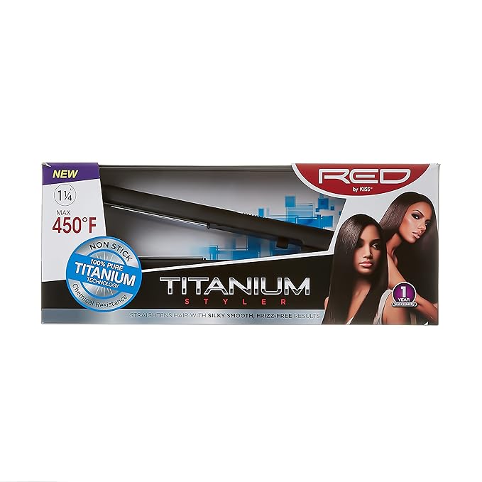 RED by KISS Titanium Styler Flat Iron (Titanium 1 1/4)
