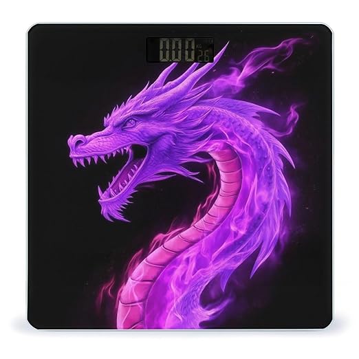 Automatic Switch Digital Bathroom Weighing Scale Smart Scale for Body Weight Purple Fire Dragon