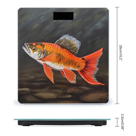 Safflower Flying Fish Scale for Body Weight Highly Accurate Digital Bathroom Scale Sturdy Tempered Glass Weighing Scales with LCD Display Fashion Body Fat Smart Scales 400lb