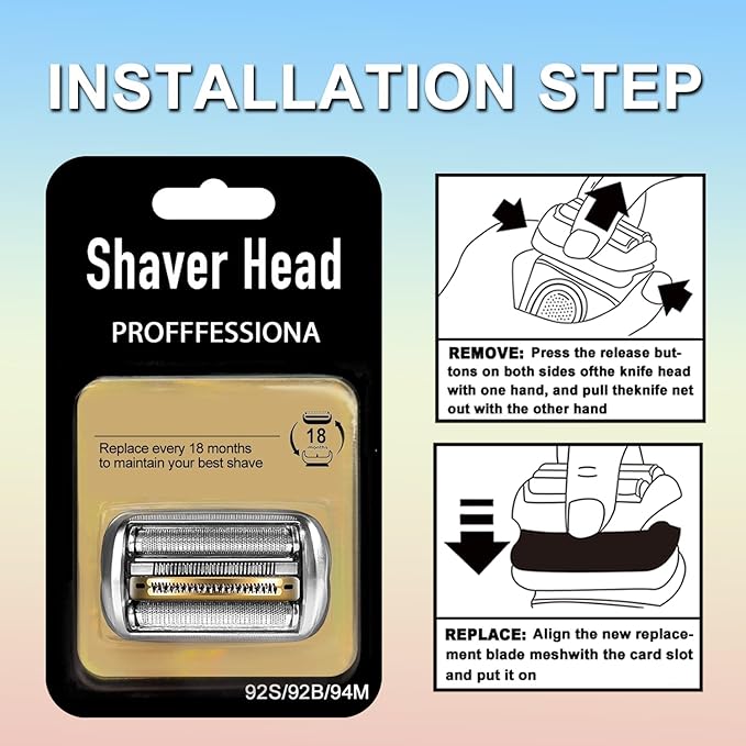 2packs 92S Electric Replacement Shaver Head Series 9 Accessories Shaver Compatible with Braun Series 9 Electric Razors 9290cc 9291cc 9370cc 9293s 9385cc 9390cc 9330s 9296cc (Upgraded ver.)