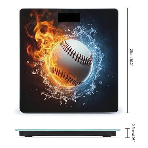 Smart Scale for Body Weight Digital Bathroom Weighing Scale Energy Saving Scale Ice Water Fire Baseball Ball