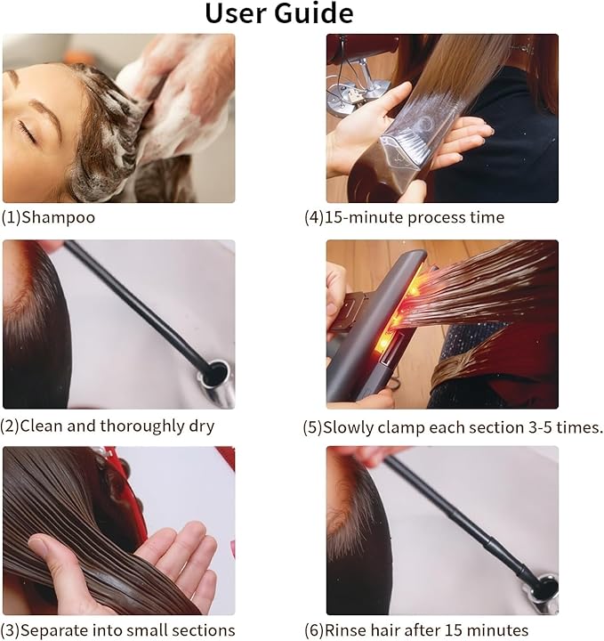 2026 Ultrasonic Infrared Hair Straightener with LED Display - Recovers Damaged Hair Cold Iron Treatment Styler (b-Black)