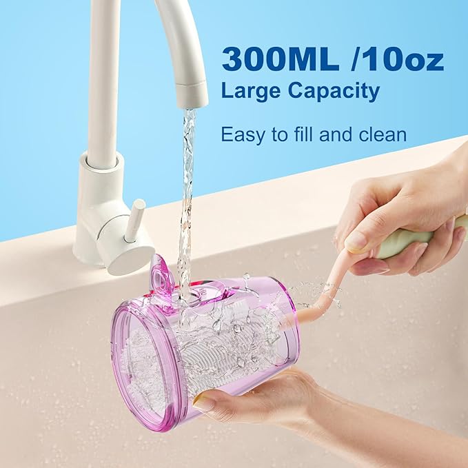 Water Flosser for Teeth 300ML Cordless Oral Irrigator Rechargeable Dental Flosser Picks with 5 Modes 5 Jet TipsIPX7 Waterproof Teeth Cleaner for Braces Gum Care Home Travel Use