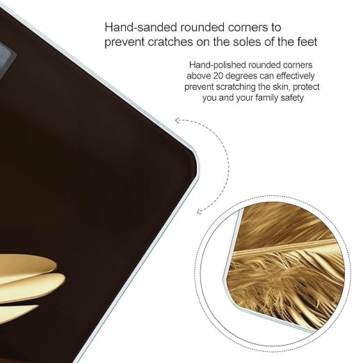 Golden Feathers Digital Bathroom Scale for Body Weight Weighing Scale with Backlit LCD Display High Precision Measurements &amp Measures Weight Up to 180kg