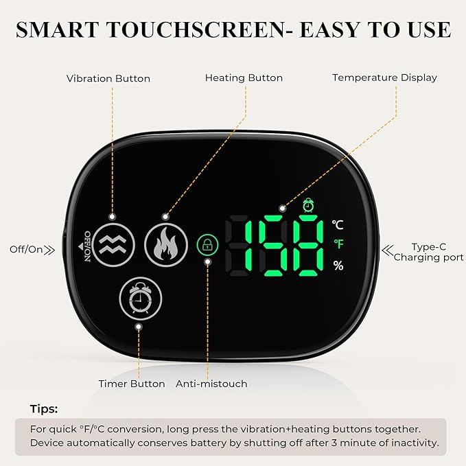 Heating Pad with Massager for Back Comfort Cordless Lower Back Massager with 6 Heat Levels Portable Vibrating Heated Belt for Lumbar/Abdominal- Gifts for Women Men Mom &amp Dad
