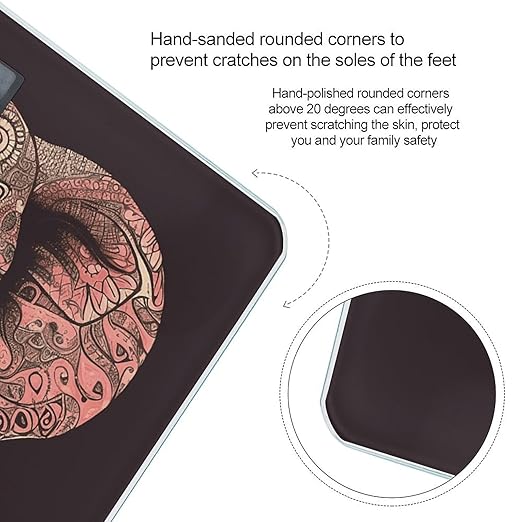 Heart Shaped Elephant Weight Scale Digital Electronic Scales Bathroom Scale Larg LCD Backlight Display High Precision MeasurementsTempered Glass