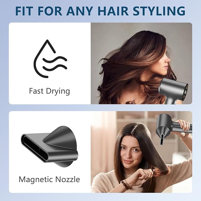 Hair Dryer Ionic Hair Dryers for Women/Man110 000 RPM Professional HD Display High-Speed Blow Dryer Fast Drying Cool&ampHot Air Hair Dryer400 Million Plasma Low Noise Hairdryer with Magnetic Noz