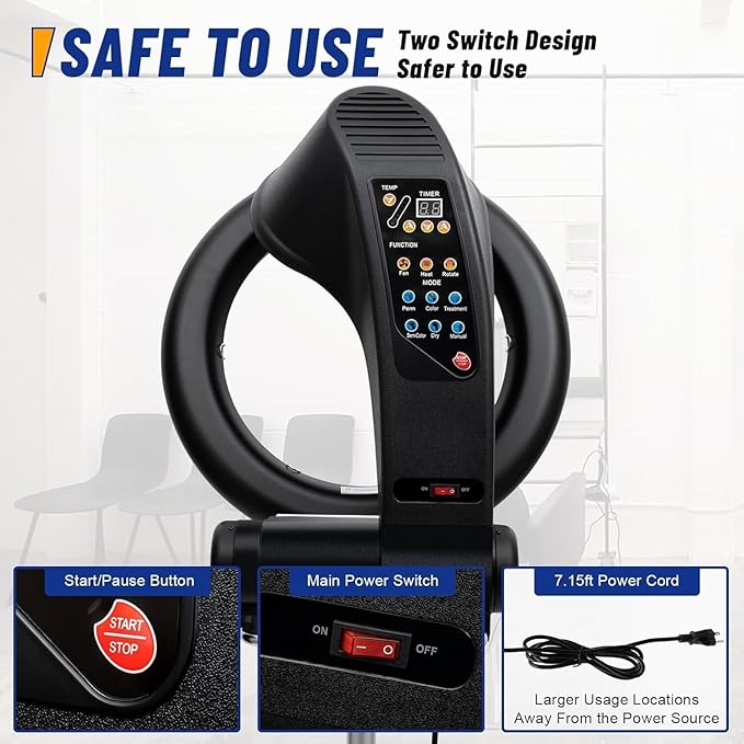 3 in 1 Color Processor Salon Perming Roller Ball Climazone Freestanding Infrared Hair Dryer Professional Orbiting Infrared Stand Hair Dryer 950W