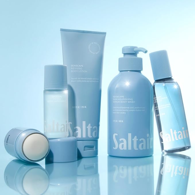 Saltair Body Wash 2-Pack – Moisturizing Body Wash with Hyaluronic Acid &amp Vitamin B5 – Scented Shower Gel for Women and Men – Seascape Scent 2x 17oz – Vegan Cruelty-Free Paraben-Free